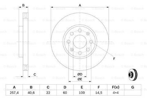 Opel Corsa E 1.2 2014-2018 Bosch Ön Disk 257mm 4 Bijon 2 Adet