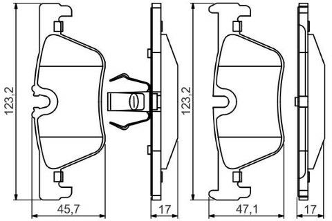 BMW 1 F20 116d 2.0 2011-2015 Bosch Arka Balata 25307
