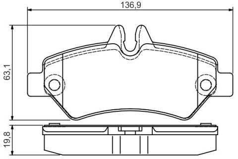 Mercedes Sprinter 216 CDI 2.1 2009-2016 Bosch Arka Balata WVA29190
