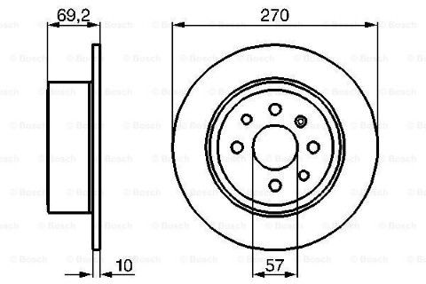 Opel Vectra B 1.6 1995-2002 Bosch Arka Disk 270mm 2 Adet
