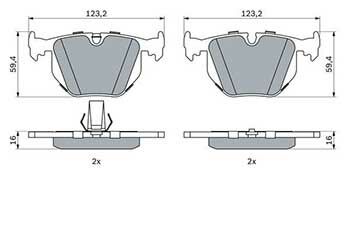 Land Rover Range Rover 3 3.0Td6 2002-2006 Bosch Arka Balata NETPAR21486
