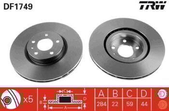 Alfa Romeo 156 1.9JTD 2000-2005 TRW Ön Disk 284mm 2 Adet
