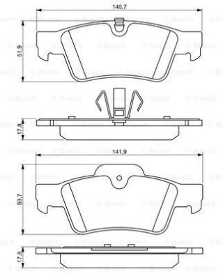 Mercedes ML Serisi (164) ML320CDI 3.0	 2005-2009 Bosch Arka Balata WVA23923
