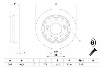 Hyundai ix35 1.6GDI 2010-2015 Bosch Arka Disk 2 Adet