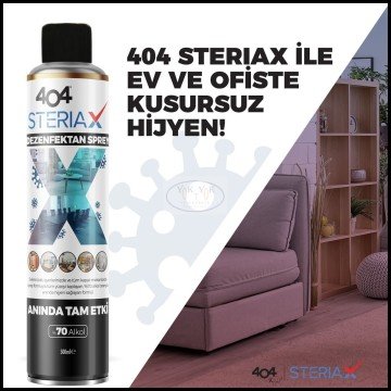 404 Steriax Antibakteriyel Ev Ve Ofis Dezenfektan Spreyi 500ml %70 Alkol