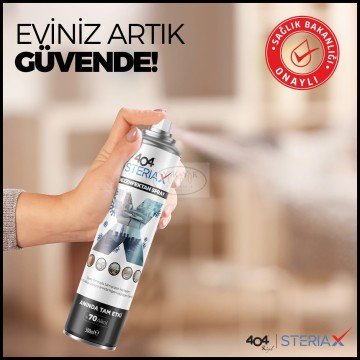 404 Steriax Antibakteriyel Ev Ve Ofis Dezenfektan Spreyi 500ml %70 Alkol