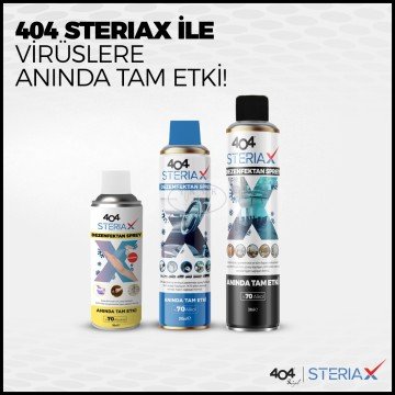 404 Steriax Antibakteriyel Araç Dezenfektan Spreyi 200ml %70 Alkol