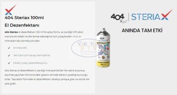 404 Steriax Antibakteriyel El Dezenfektan Spreyi 100ml %70 Alkol