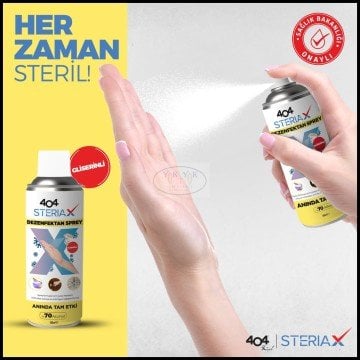 404 Steriax Antibakteriyel El Dezenfektan Spreyi 100ml %70 Alkol