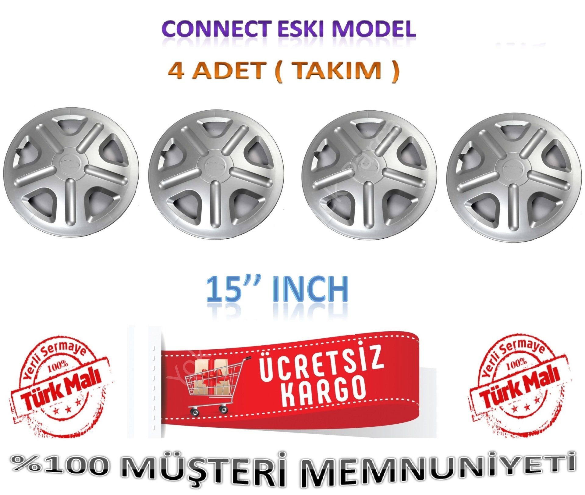 Connect Jant Kapağı Takım 4 Adet 15 İnch 2002-2013 Eski Model