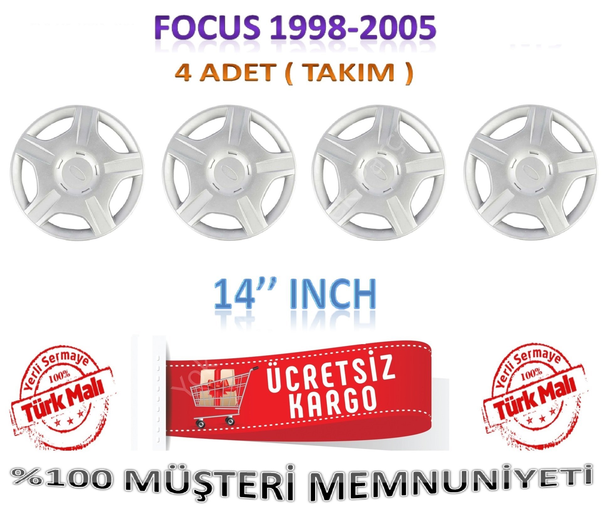 Focus Jant Kapağı Takım 4 Adet 14 İnch 5 Kol Tip 1998-2005