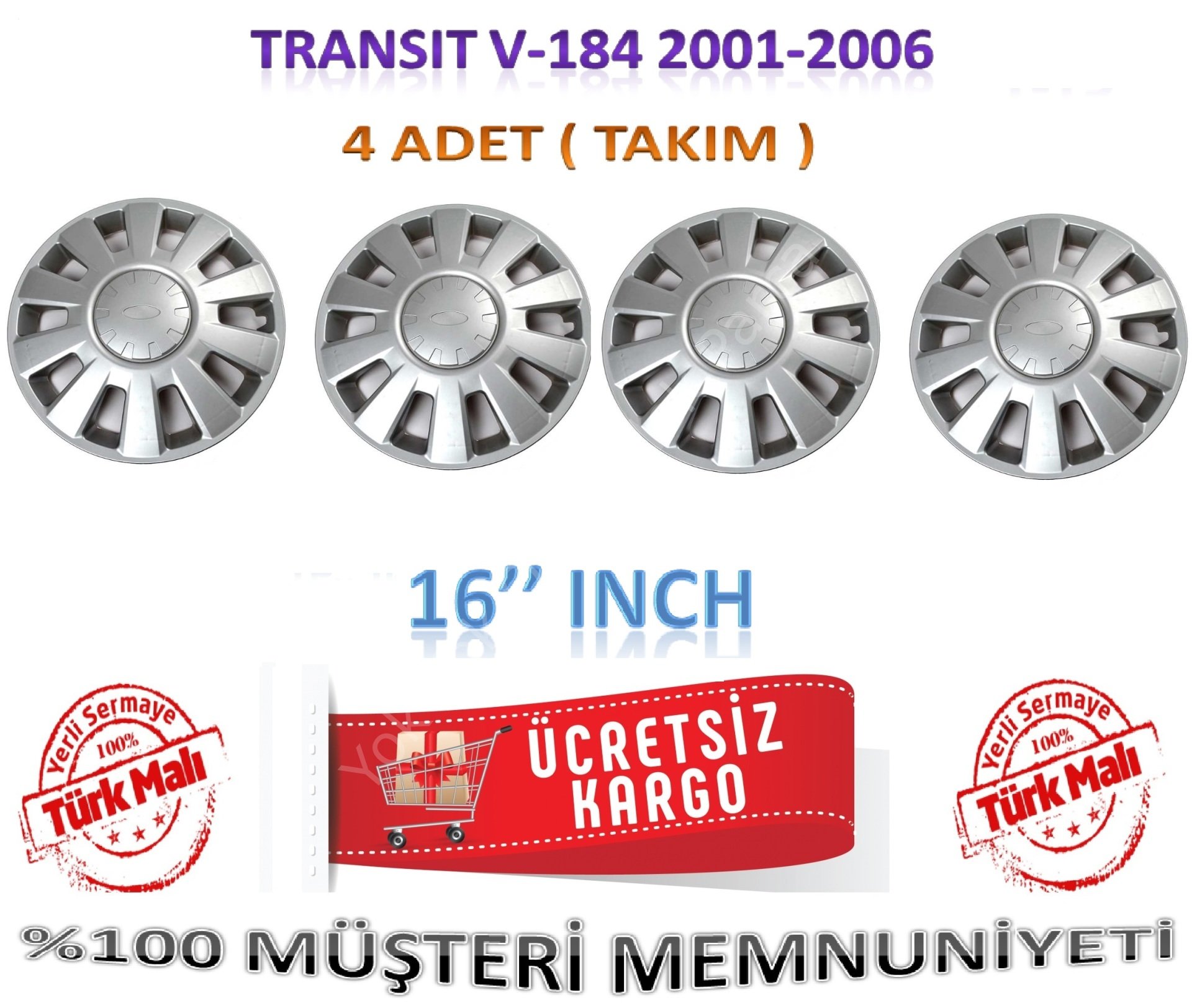 Transit Jant Kapağı Takım 4 Adet 16 İnch 2001-2013