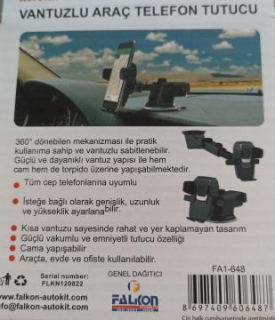 Autokıt Vantuzlu Araç Telefon Tutucu