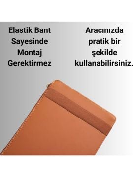 Suni Deri Ön Güneşlik Organizer / Siyah