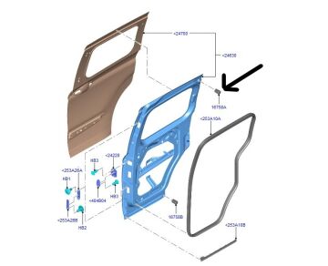 Ford Courier Sürgülü Üst Kapı Ayar Takozu / 2014-2020