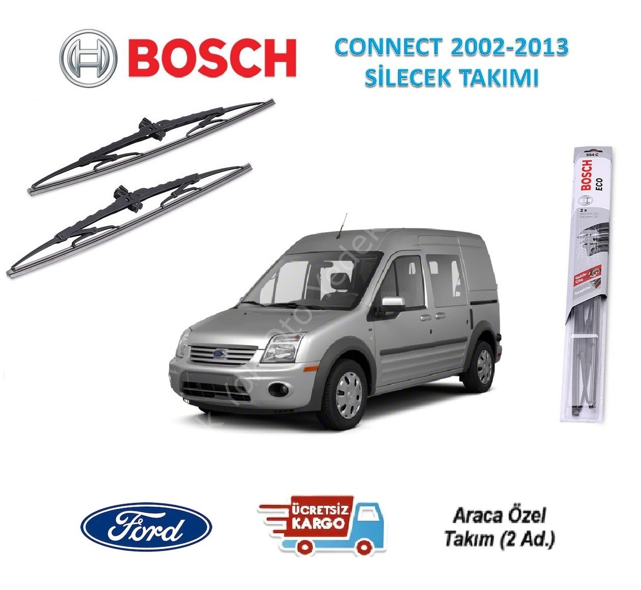Connect Silecek Süpürge Takımı Bosch Eco 2002-13 55 Cm 50 Cm