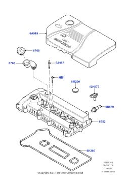 Galaxy Motor Üst Koruma Kapak Benzinli  2.3 Duratec-He 160 P