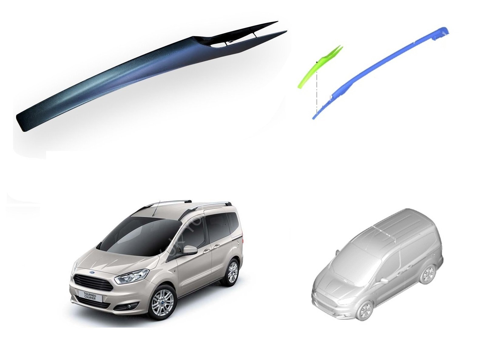 Ford Courıer Tavan Çıta Başlık Plastiği Ön Sağ 2013-2018