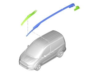 Ford Courıer Tavan Çıta Başlık Plastiği Arka Sağ 2014-2023