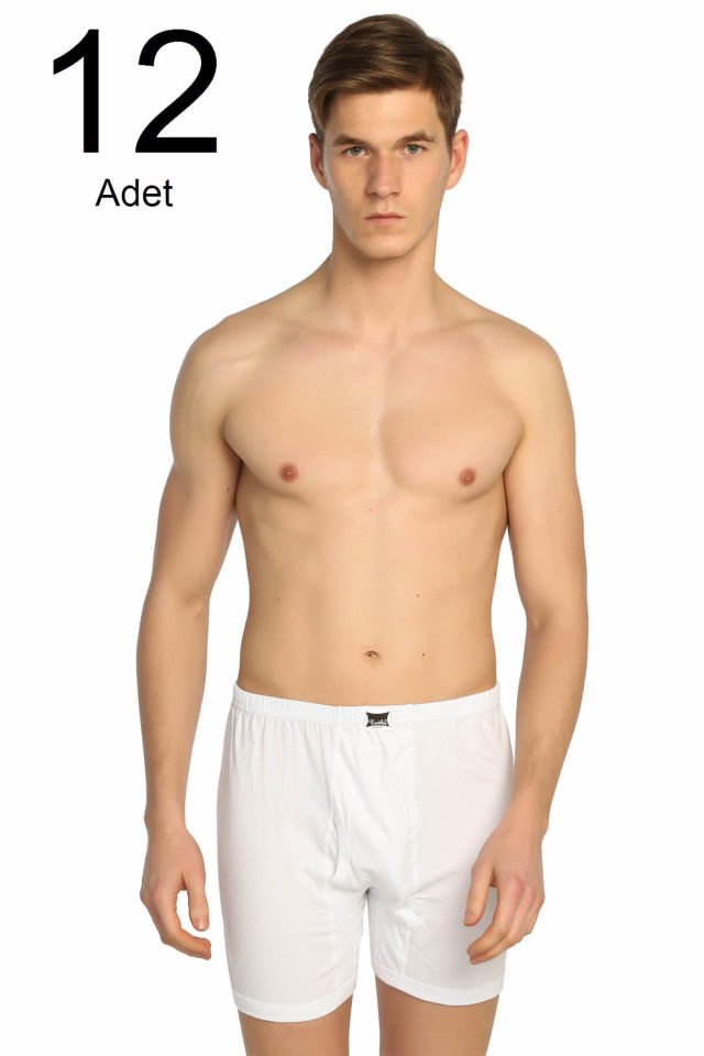 Men's White 12 Pack Combed Long Johns Underpants