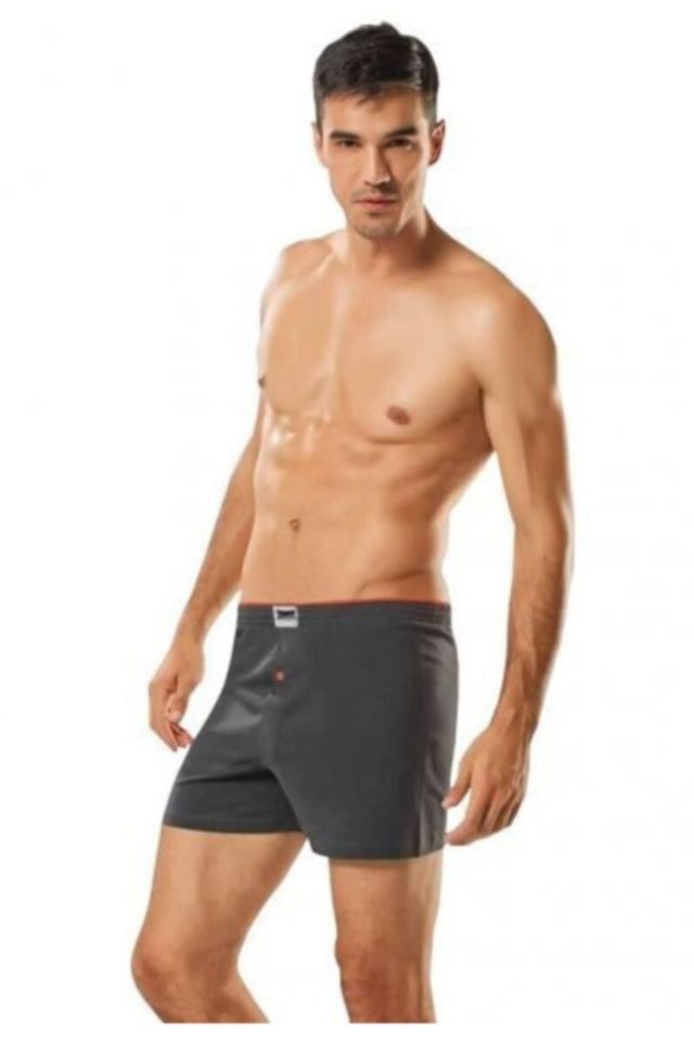 Men's Smoked Cotton Buttoned Long Johns Boxer Briefs 6 Pack