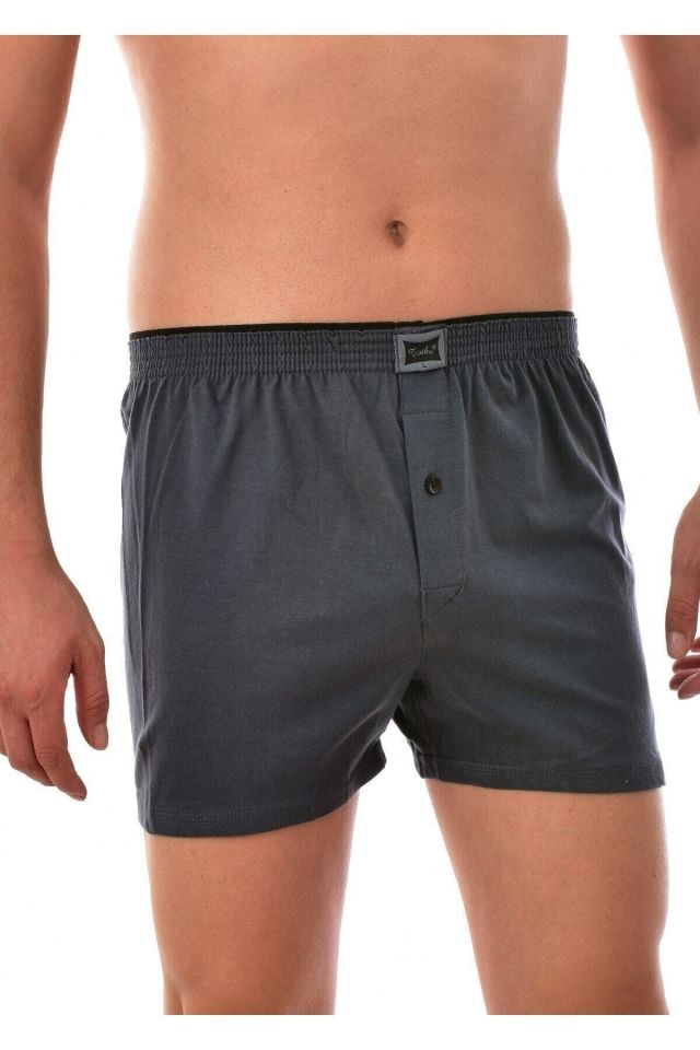 Men's Smoked Cotton Buttoned Long Johns Boxer Briefs 6 Pack