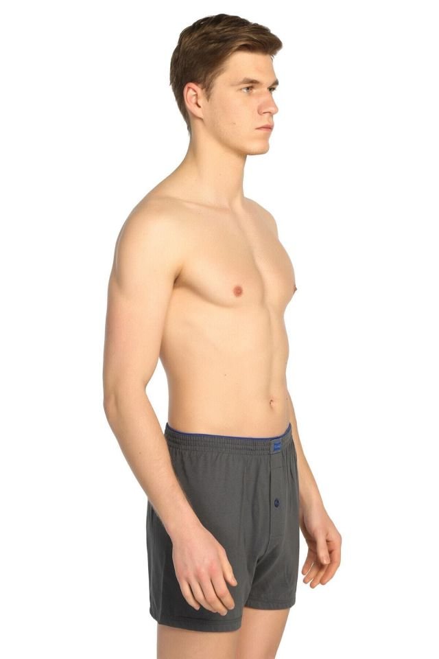 Men's Smoked Cotton Buttoned Long Johns Boxer Briefs 6 Pack