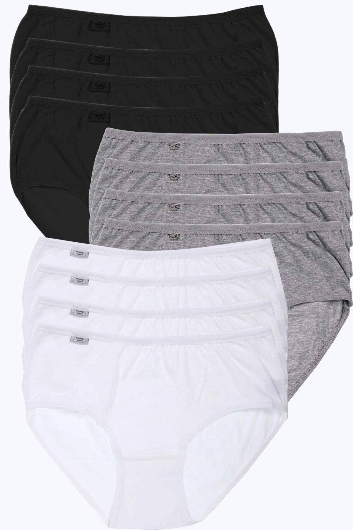 Women's Black White Gray 12 Pcs Pack Lycra Bato Panties