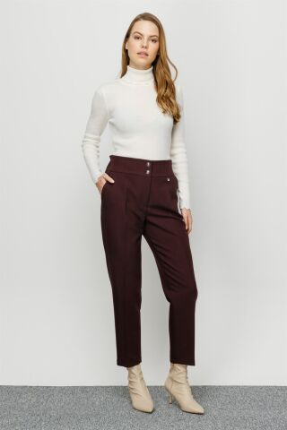 Ghisa Elastic Back Trousers ACI BROWN