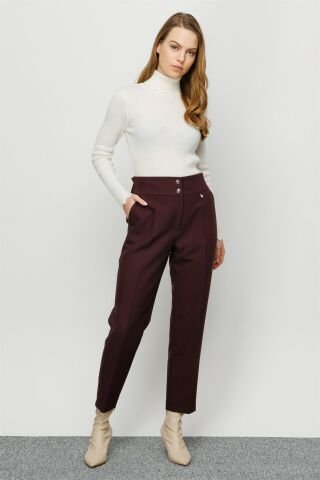 Ghisa Elastic Back Trousers ACI BROWN