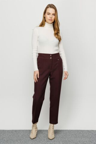 Ghisa Elastic Back Trousers ACI BROWN