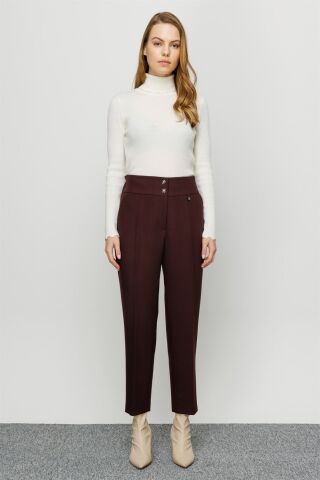 Ghisa Elastic Back Trousers ACI BROWN