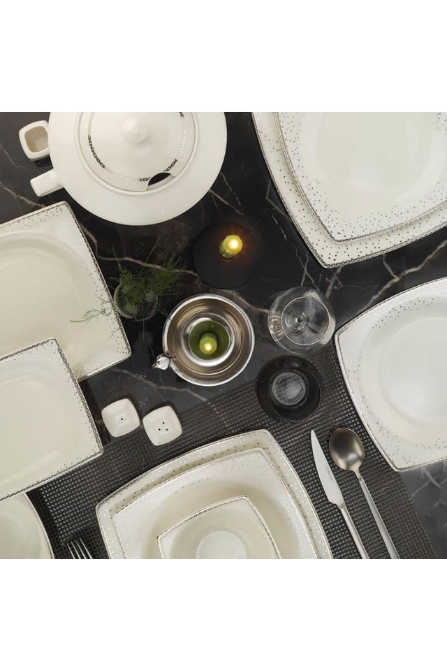 Kütahya Porcelain Bone Mare 62 Piece 1175020 Patterned Dinnerware