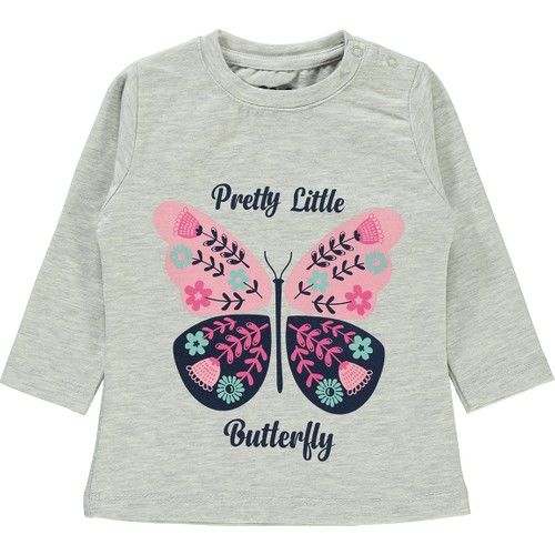 Kız Bebek Sweatshirt 6-18 Ay Ekru