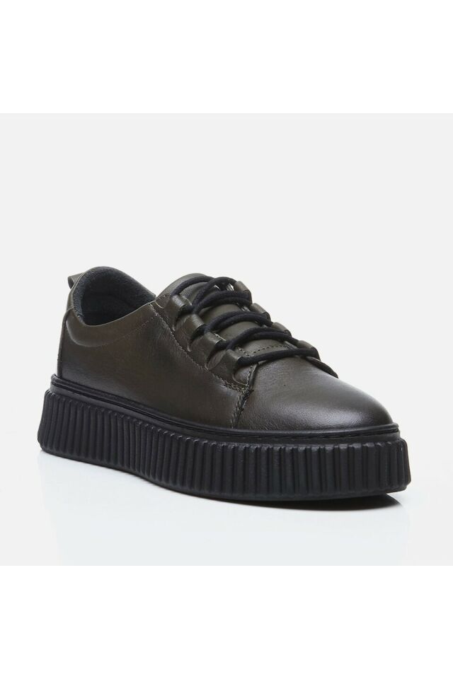 Genuine Leather Khaki Women's Sports Shoes