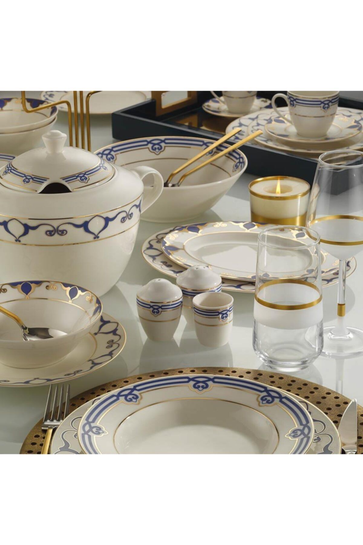 Kütahya Porcelain Bone Calypso 86 Pieces Dinnerware Set for 12 People 1166816