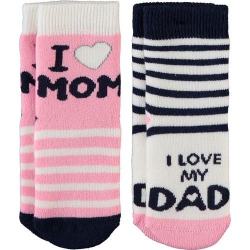 Baby Girl Double Booties Socks Pink