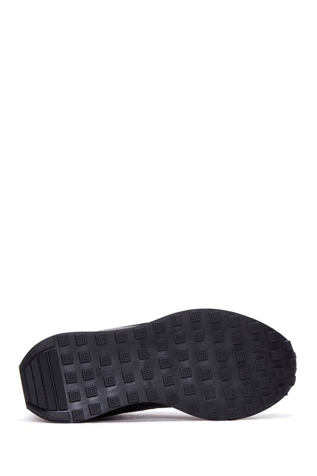 Kadın Süet Detaylı Deri Sneaker