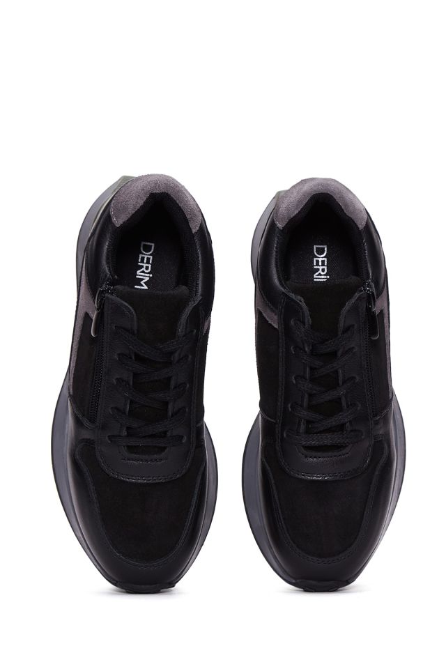 Kadın Süet Detaylı Deri Sneaker