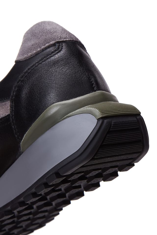 Kadın Süet Detaylı Deri Sneaker