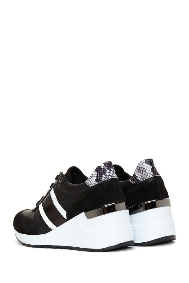 Women's Leather High-Sole Sneaker