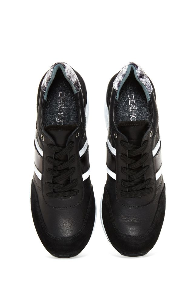 Women's Leather High-Sole Sneaker