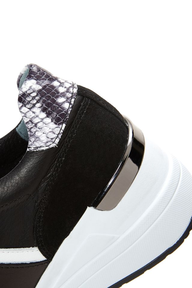 Women's Leather High-Sole Sneaker