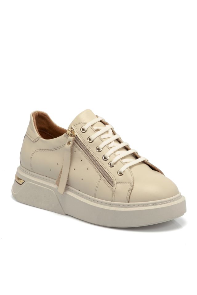 Beige Leather Women's Shoes