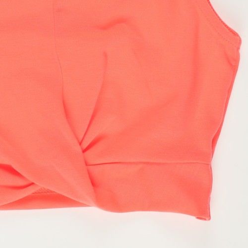 Girl's Waist Cross Band Detailed Crop Tank Top