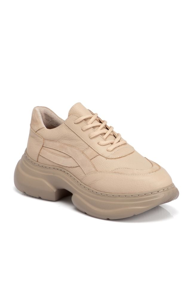 Beige Leather Women's Shoes