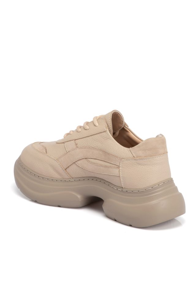 Beige Leather Women's Shoes