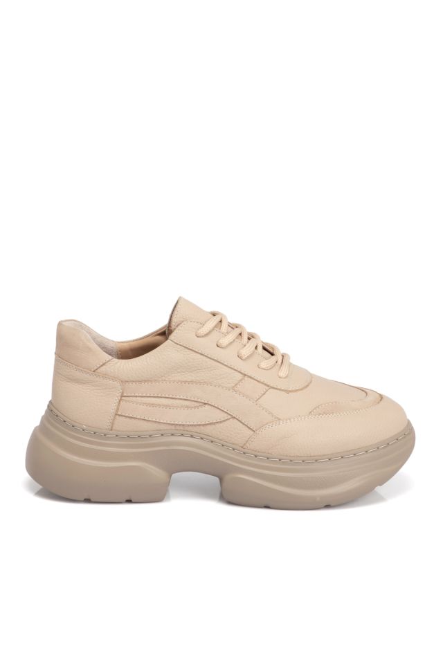 Beige Leather Women's Shoes