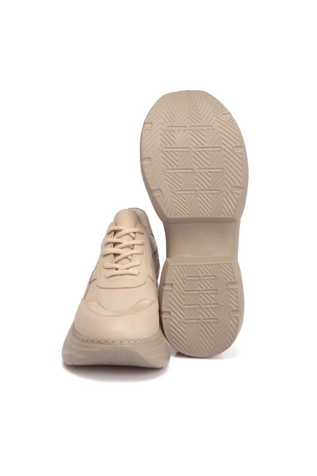 Beige Leather Women's Shoes