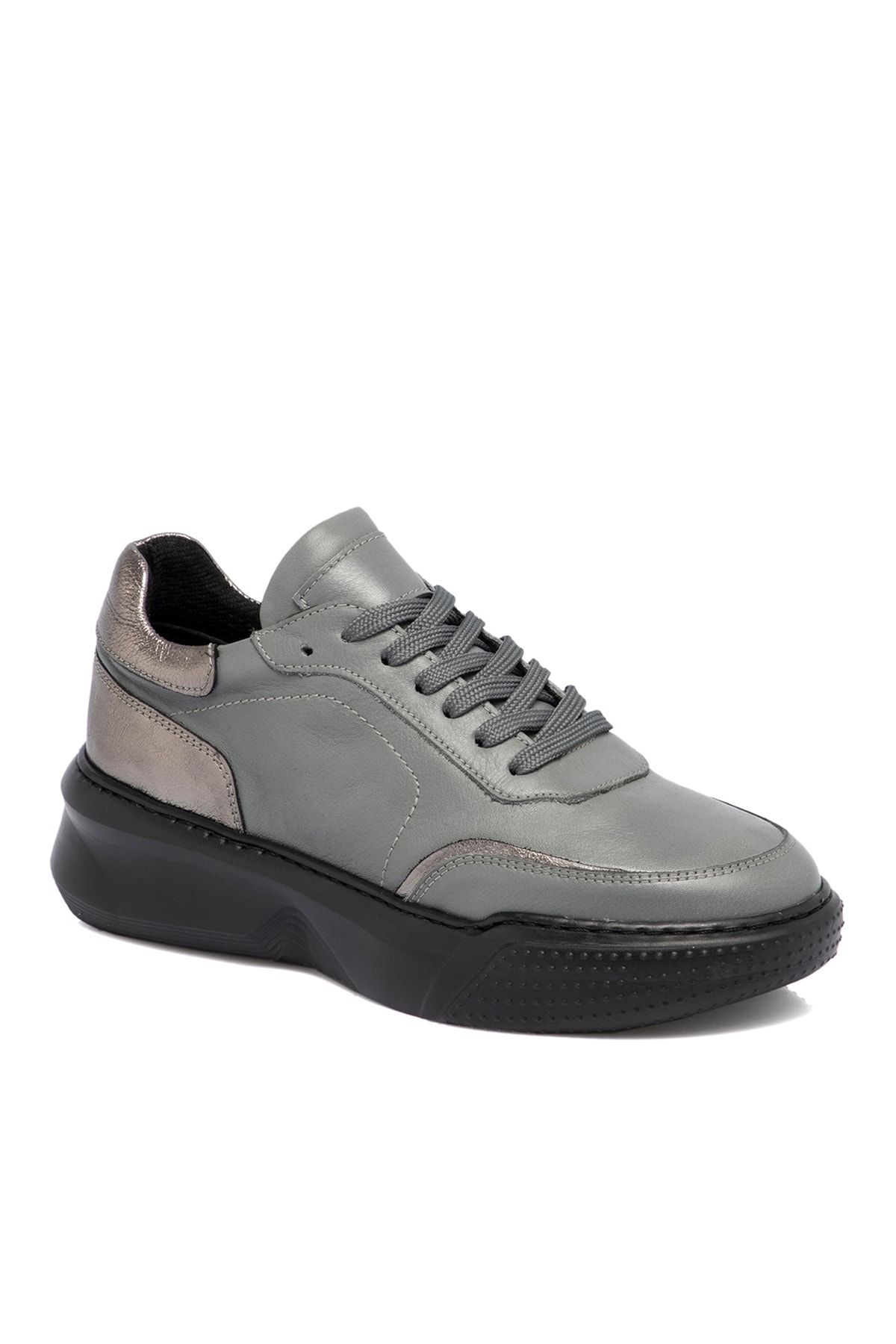 Gray Leather Women's Shoes
